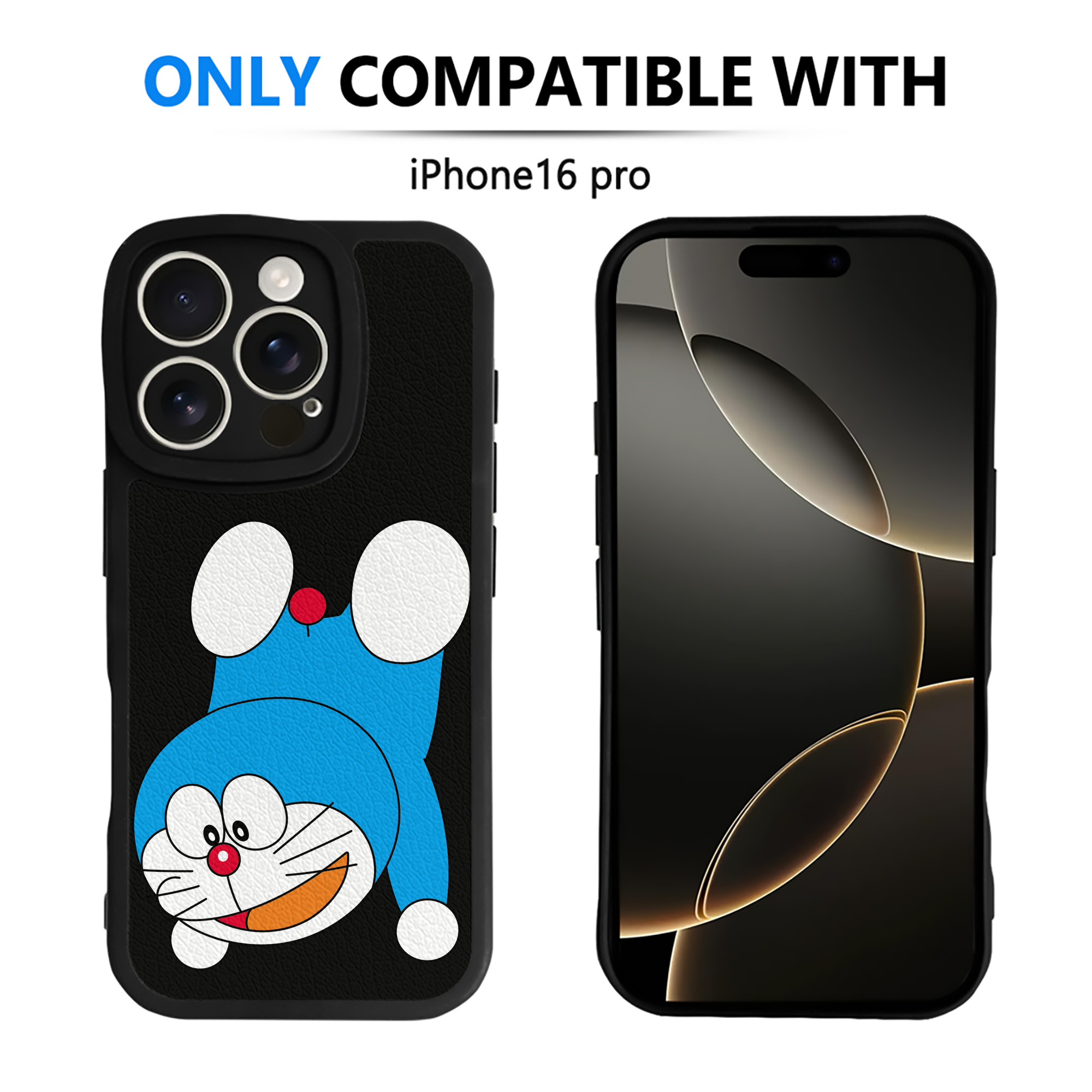 （画像用） ドラえもん Doraemon 【iPhone 16シリーズ対応】シリコンスマホケース（レザー調） 材質：シリコン